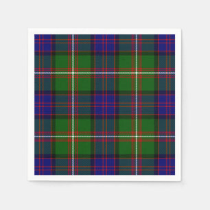 Serviettes En Papier Clanranald tartan bleu vert plaid