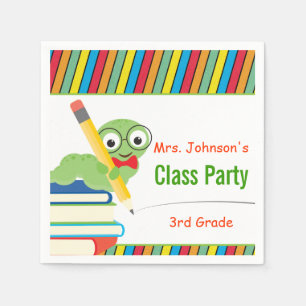 Serviettes En Papier Classe Party, Bookworm & Books personnalisable