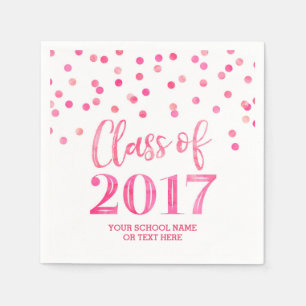 Serviettes En Papier Classe rose de confettis d'aquarelle de