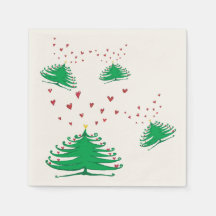 Serviettes en papier Cocktail Arbre de Nouvel An