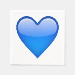 Serviettes En Papier Coeur bleu - Emoji