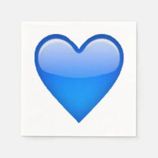 Serviettes En Papier Coeur bleu - Emoji
