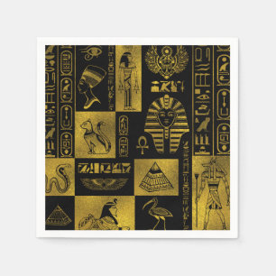 Serviettes En Papier Collage égyptien d'hiéroglyphes et de symboles