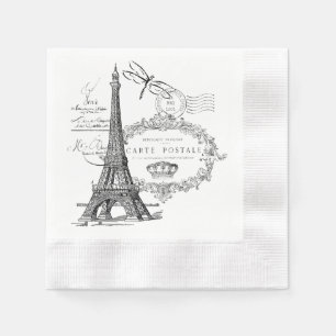 Serviettes En Papier Collage tour Eiffel