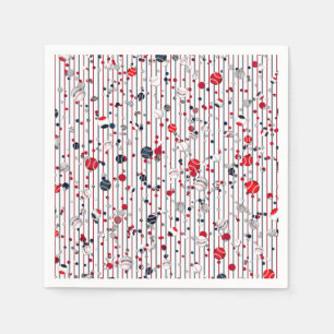 Serviettes En Papier Confetti de baseball, Pinstripes PAPER PARTY NAPKI