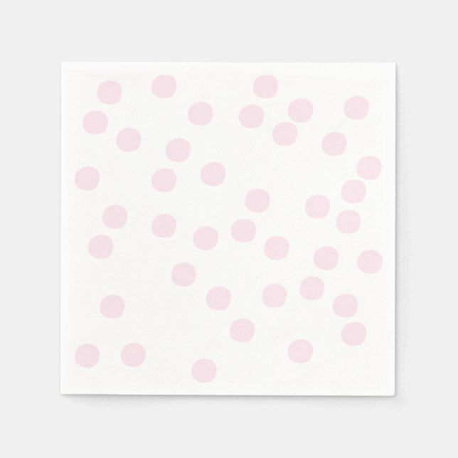 Serviettes En Papier Confetti rose pâle / À petits pois (Devant)