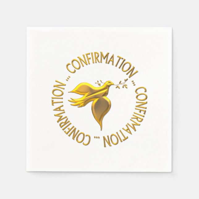 Serviettes En Papier Confirmation en or et Holy Spirit (Devant)