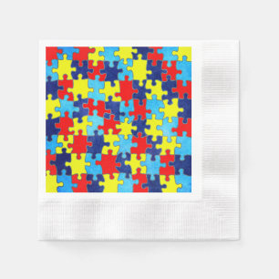 Serviettes En Papier Conscience-Puzzle d'autisme par Shirley Taylor
