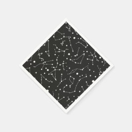 Serviettes En Papier Constellations blanc et noir