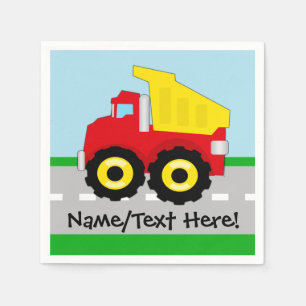 Serviettes En Papier Construction Dumptruck de garçons d'enfants