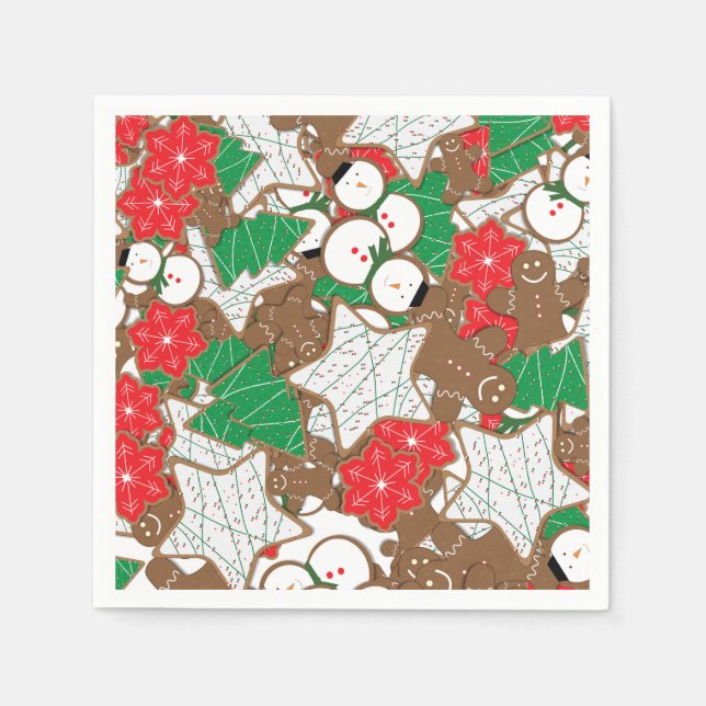 Serviettes En Papier Cookies de Noël Fête Napkins (Devant)