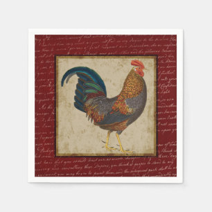 Serviettes En Papier Coq rouge
