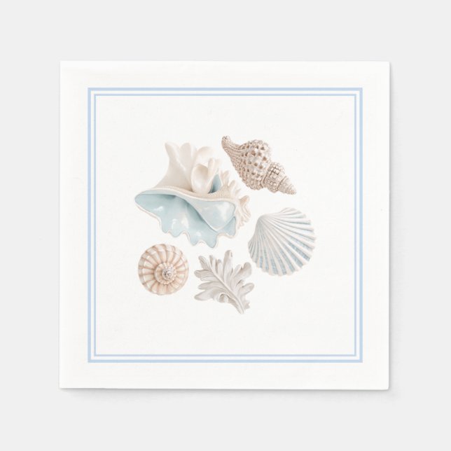 Serviettes en papier Coquillages de plage (Devant)
