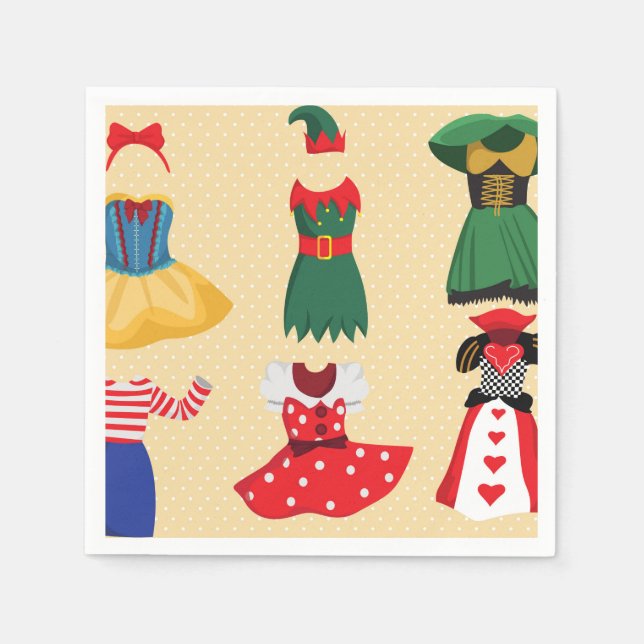Serviettes en papier Costumes d'Halloween (Devant)