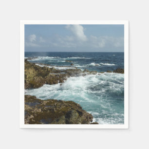 Serviettes En Papier Côte rocheuse d'Aruba et océan bleu