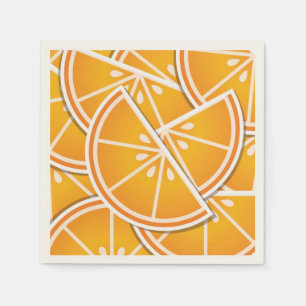 Serviettes En Papier Cotés orange funky