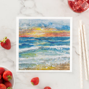 Serviettes en papier - Coucher de soleil sur les v