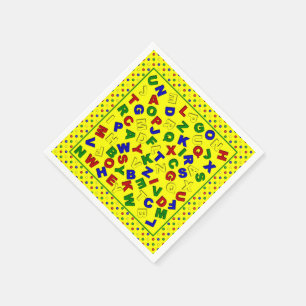 Serviettes En Papier Couleurs primaires-Alphabet-Papier, serviettes, Ja