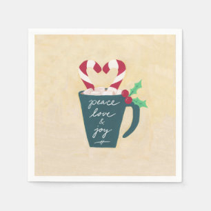 Serviettes En Papier Coupe de Paix, Amour et Joie