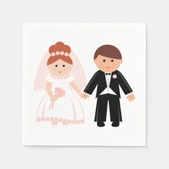 Serviettes en papier Couple Marié (Devant)