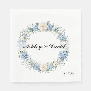 Serviettes en papier Couronne Florale de Mariage