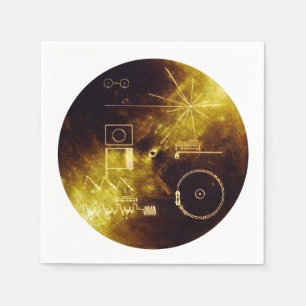 Serviettes En Papier Couverture du record d'or du vaisseau spatial Voya