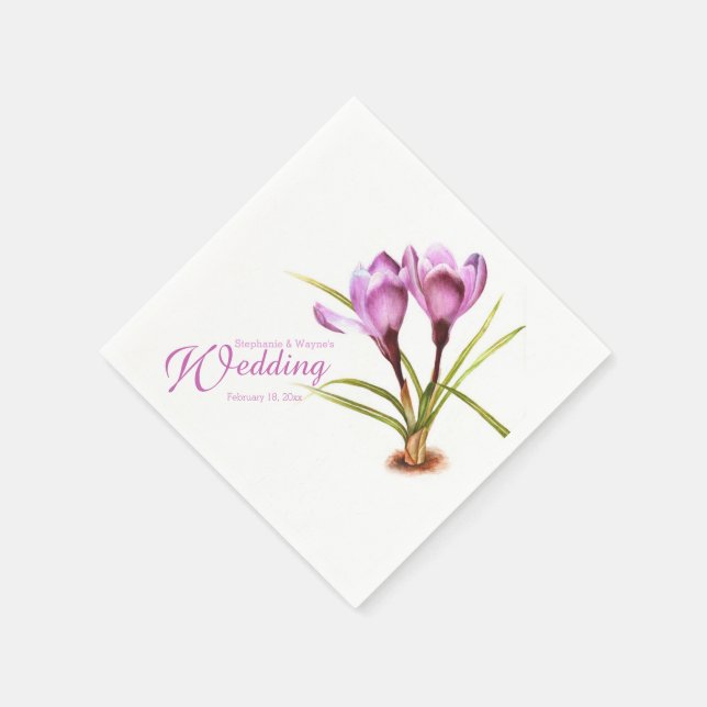 Serviettes En Papier Couvre-serviettes mariages couleur rose crocus (Coin)