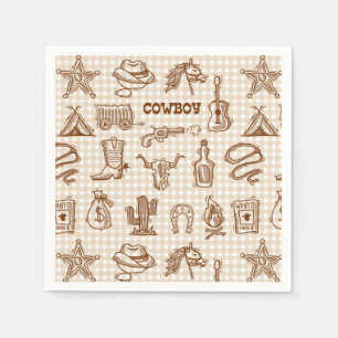Serviettes en papier Cowboy, Fournitures de fête d