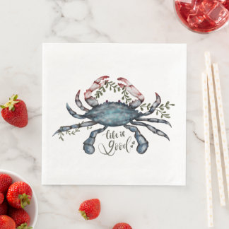 Serviettes en papier Crabe Bleu