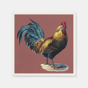 Serviettes En Papier Cru coloré Marsala de poulet de pays de coq