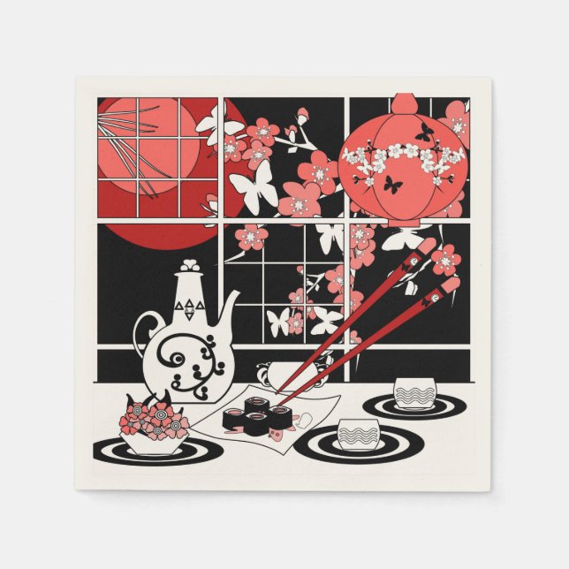 Serviettes En Papier Cuisine japonaise (Devant)