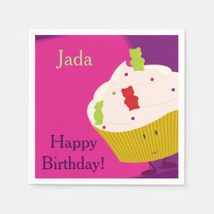 Serviettes En Papier Cupcake de l'ours gommé Papier