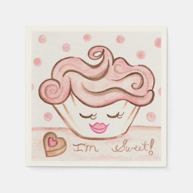 Serviettes En Papier Cute Cupcake serviettes (Devant)