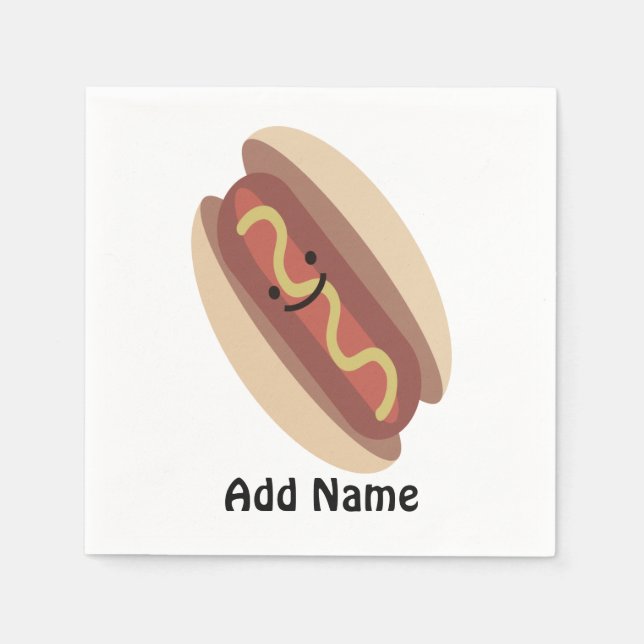 Serviettes En Papier Cute Kawaii Hot Dog (Devant)
