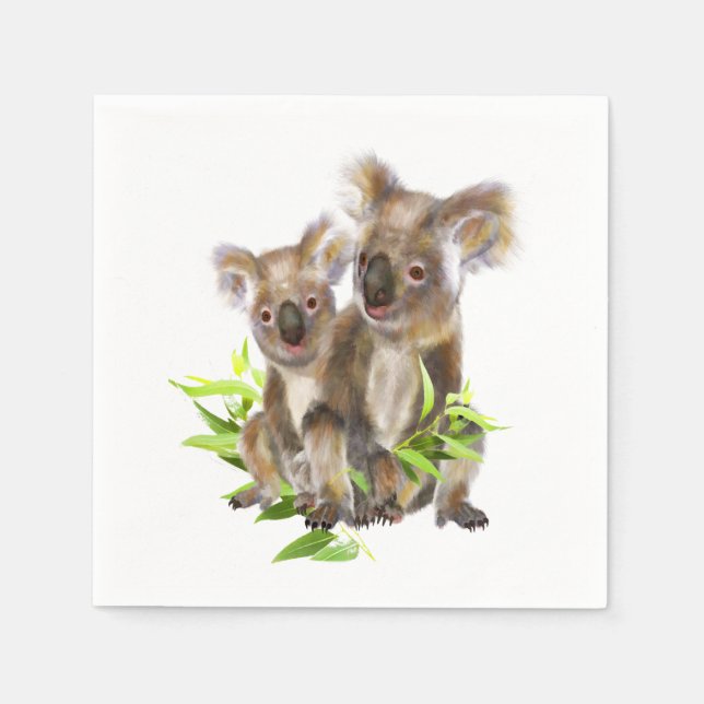 Serviettes En Papier Cute Little Koala Oear Australian Animal Art (Devant)