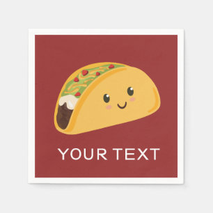 Serviettes En Papier Cute Souriant Taco Party Napkin