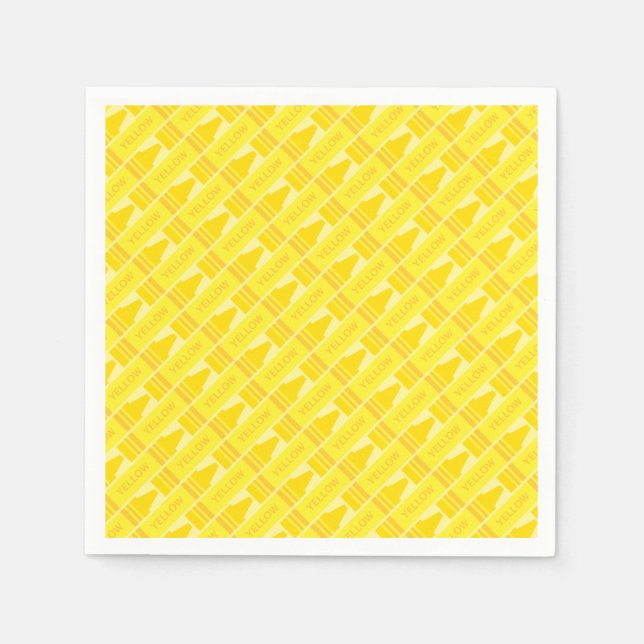 Serviettes En Papier Cute Yellow Crayon Artsy Motif (Devant)
