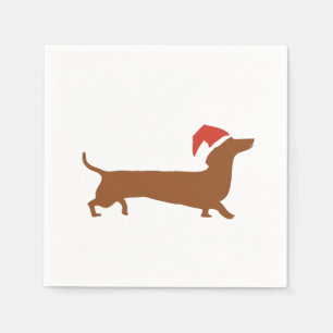 Serviettes En Papier Dachshunds s'embrassant dans la neige Joyeuse serv