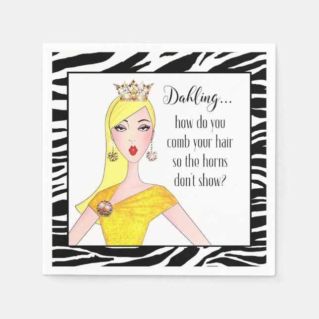 Serviettes En Papier "Dahling, comment caches-tu tes cornes ?" (Devant)