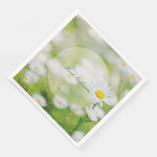Serviettes En Papier Daisy Daisies Fleur Floral Mariage d'été (Coin)