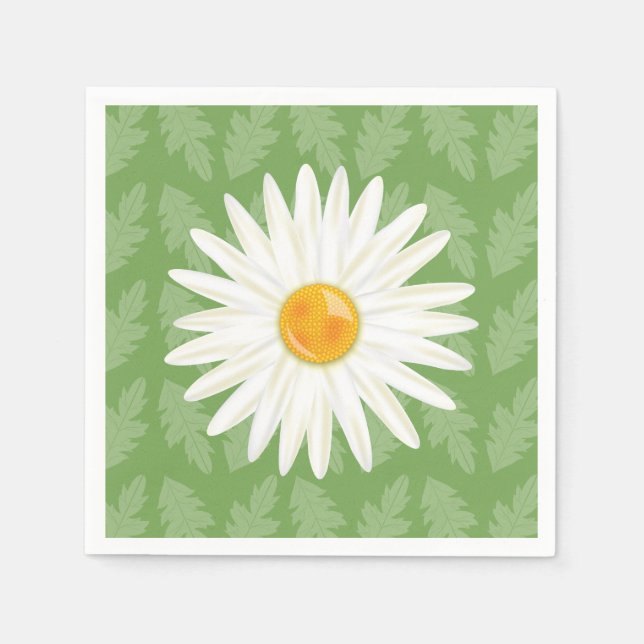 Serviettes En Papier Daisy Illustration De Daisy Flower Sur Green (Devant)