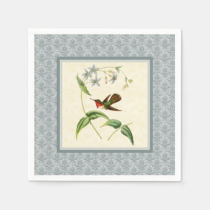 Serviettes en papier damassé bleu Scintillant