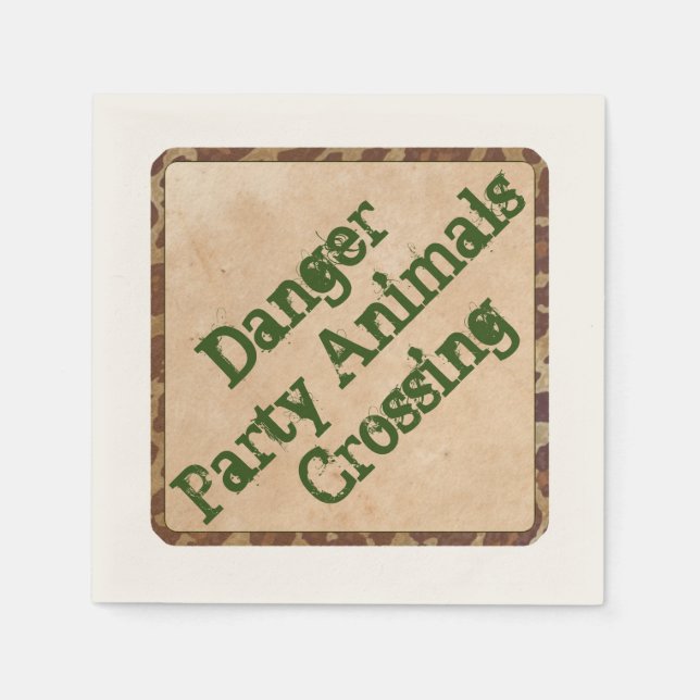 Serviettes En Papier Danger de serviettes de la partie Safari (Devant)