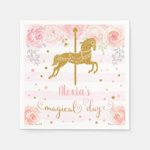Serviettes en papier d'anniversaire de fille carro