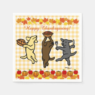 Serviettes En Papier Danse Labrador Trio Thanksgiving