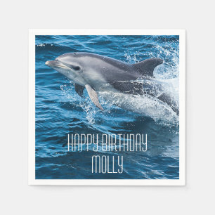 Serviettes En Papier Dauphin éclaboussant la fête d'anniversaire fait