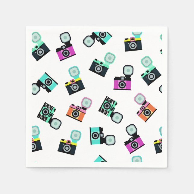 Serviettes en papier de caméra Flash coloré (Devant)
