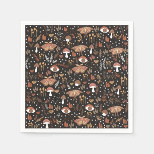 Serviettes en papier de champignons de bois
