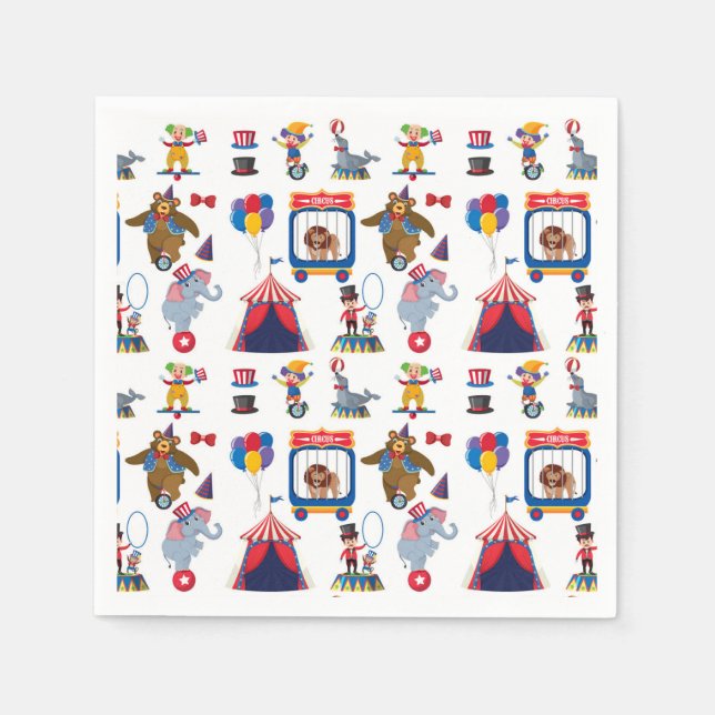 Serviettes en papier de cirque, Fournitures de fêt (Devant)