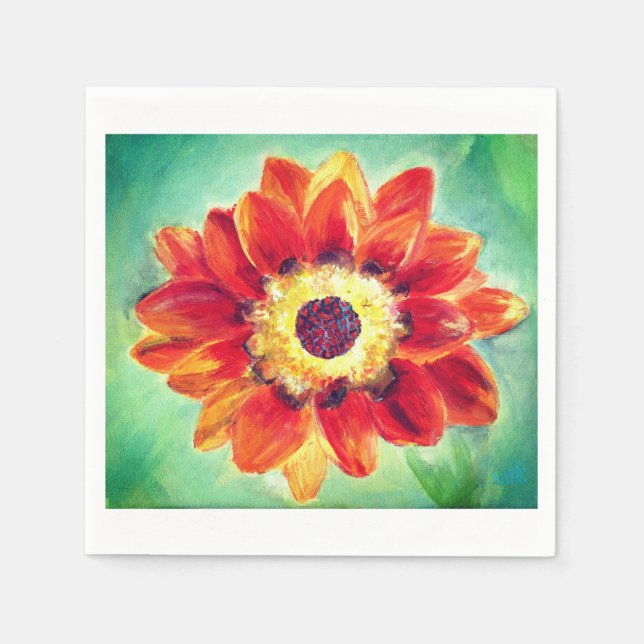 Serviettes en papier de cocktail à fleurs (Devant)